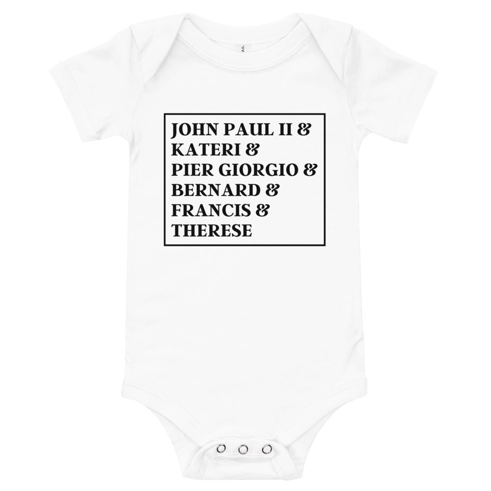 Wanderer Catholic Patron Saints Baby Onesie