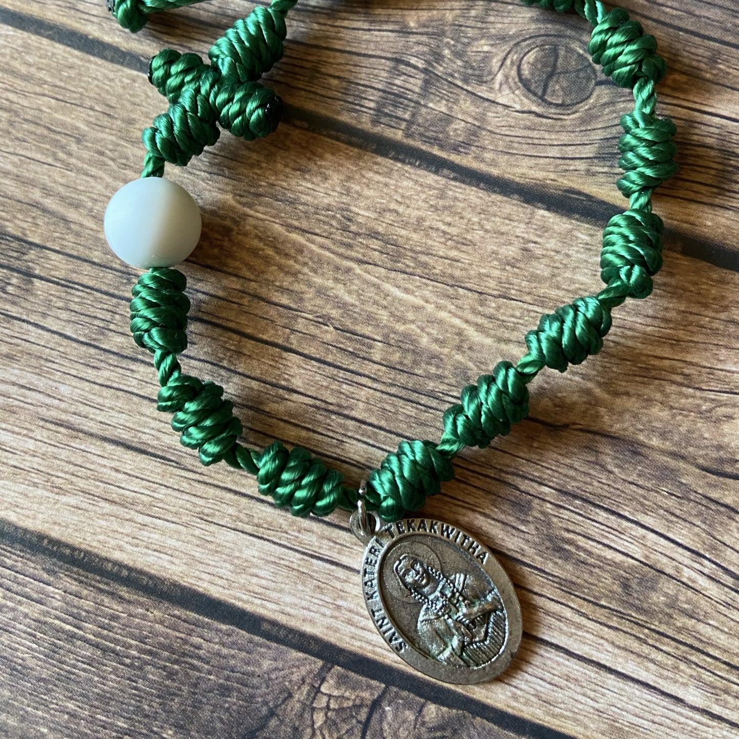 Saint Kateri Tekakwitha Twine Rosary Bracelet