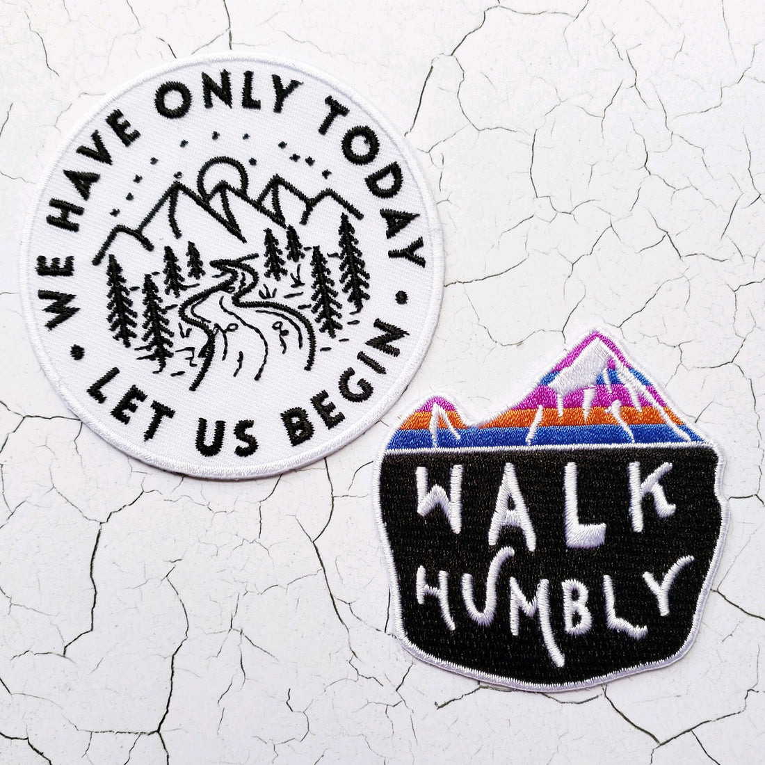 Wanderer Catholic Custom Outdoorsy Iron on Patches - great to stick on backpacks or hats