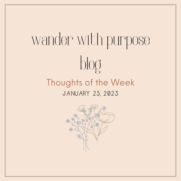 Thoughts of the Week - January 25