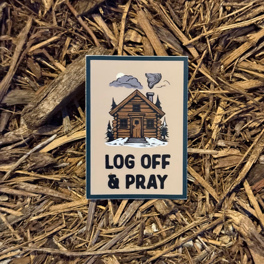 Log Off and Pray Sticker | Catholic Stickers