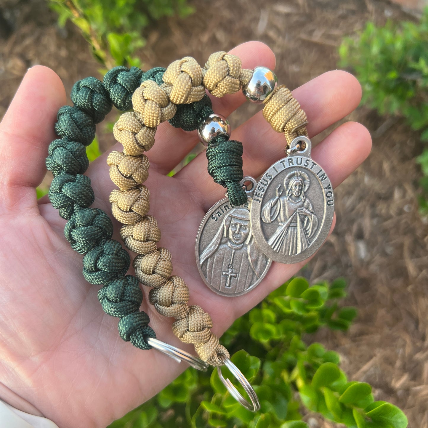 Paracord Divine Mercy Chaplet Key Chain