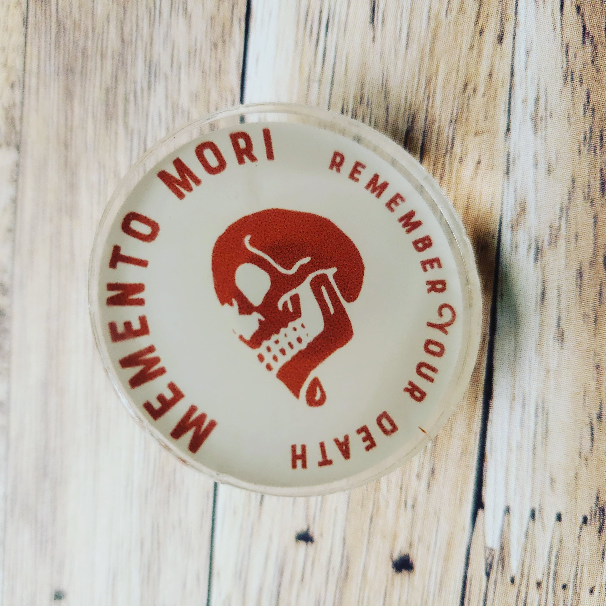 Memento Mori Die Cut Acrylic Pins
