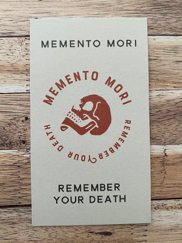 Memento Mori Prayer Card front