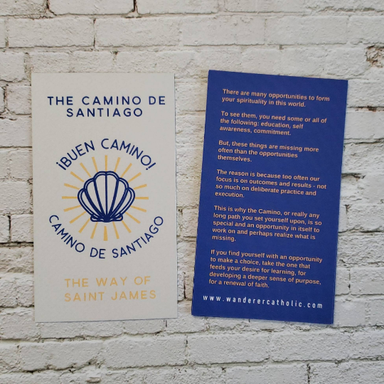 Camino de Santiago - Buen Camino - The Way of Saint James - Catholic pilgrimage Prayer Card
