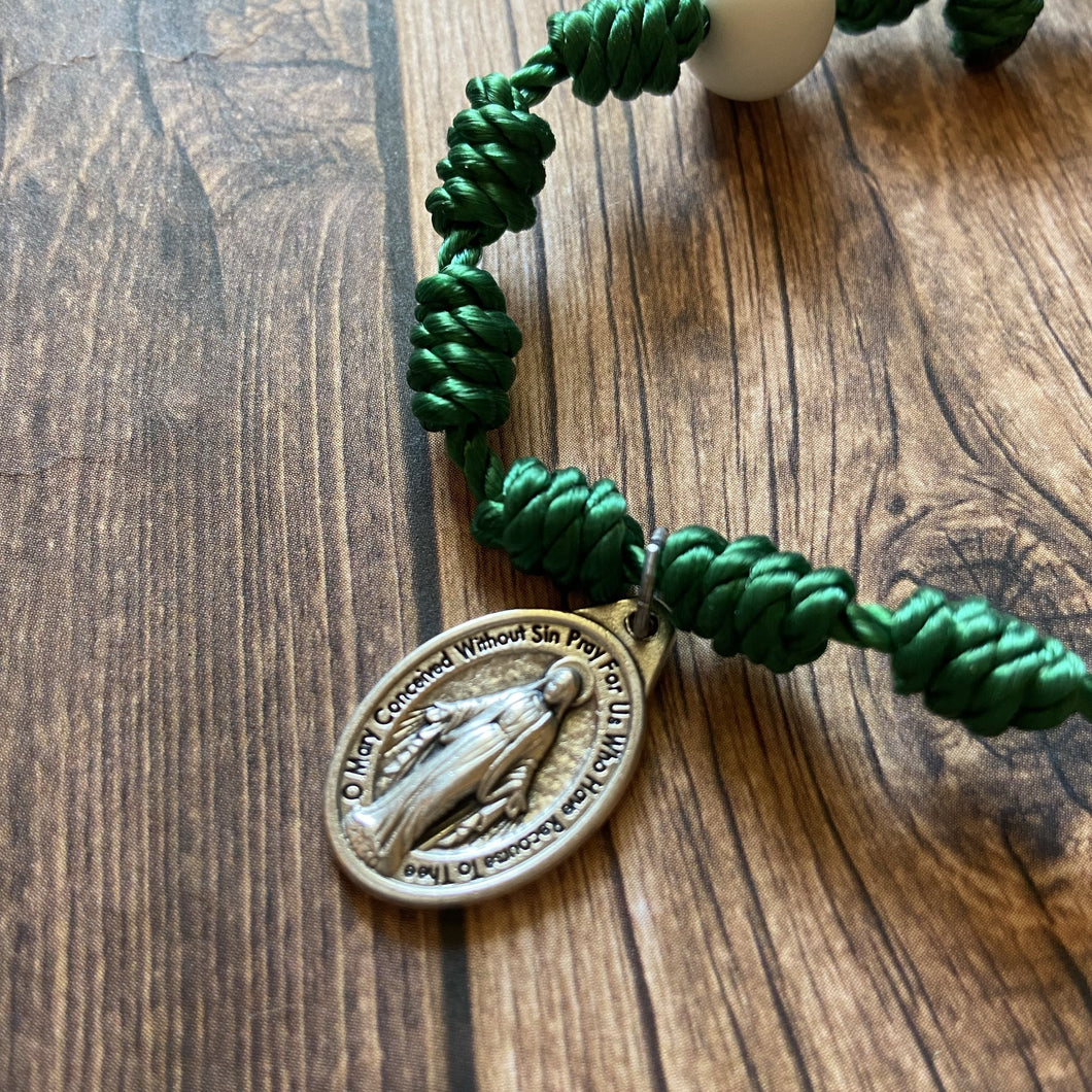 Miraculous Medal Twine Rosary Bracelet