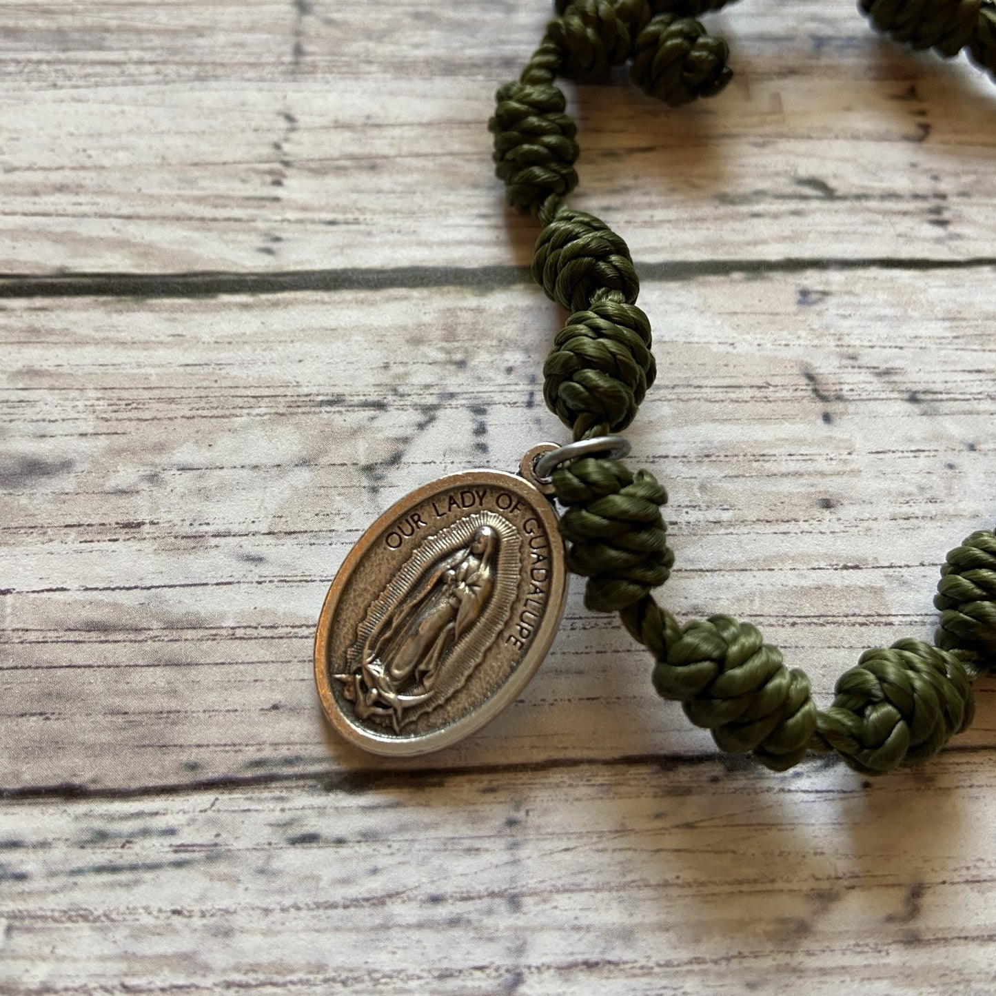 Our Lady of Guadalupe Twine Rosary Bracelet