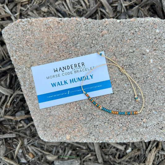 Walk Humbly Morse Code Bracelet