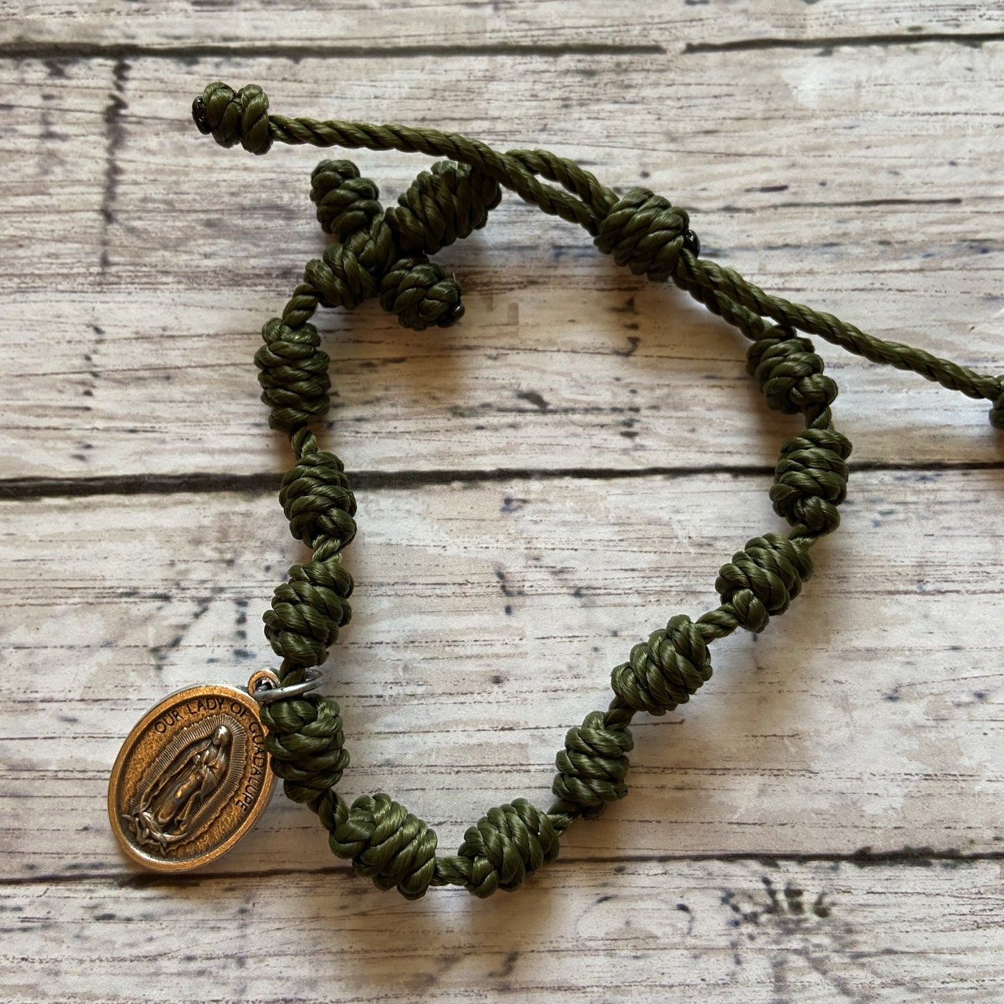 Our Lady of Guadalupe Twine Rosary Bracelet