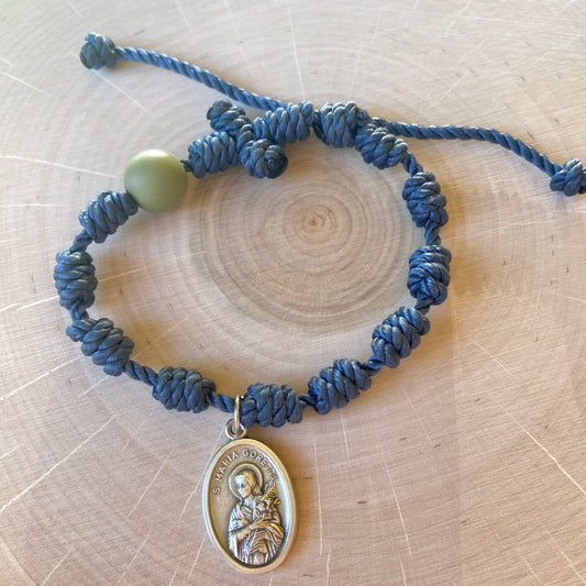 Saint Maria Goretti Twine Rosary Bracelet