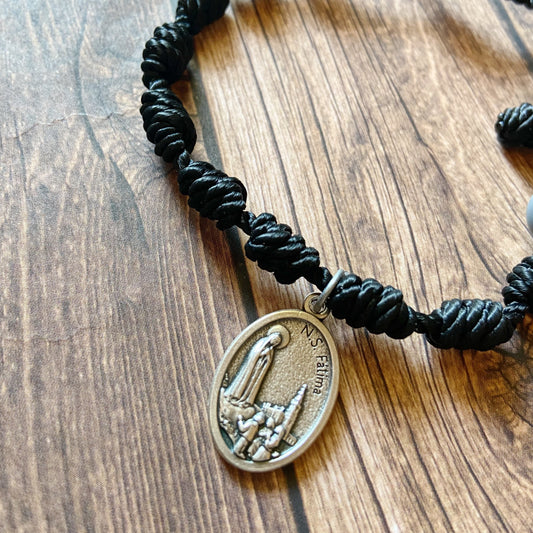 Our Lady of Fatima Twine Rosary Bracelet