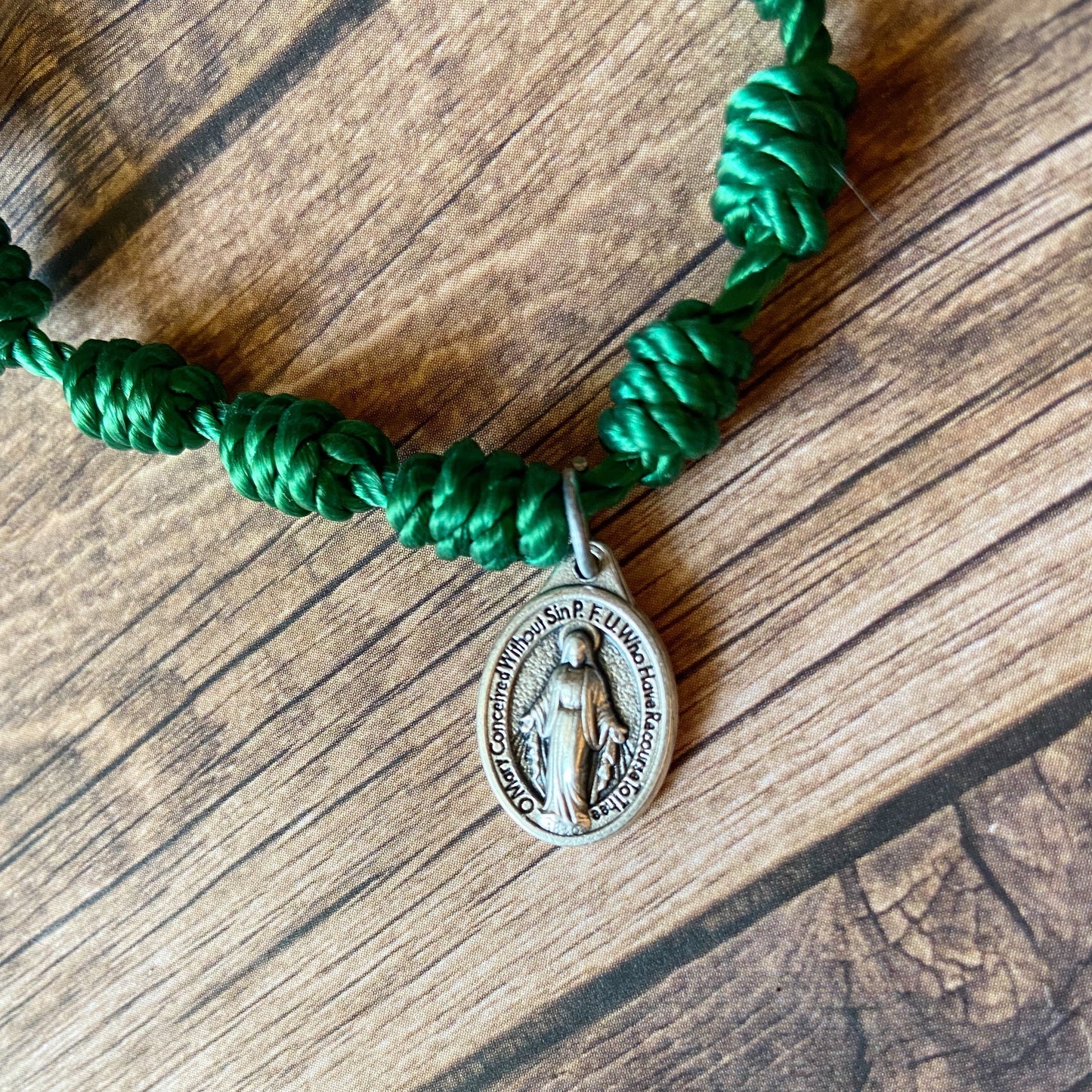 Miraculous Medal Twine Rosary Bracelet