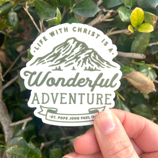 Life with Christ is a Wonderful Adventure Sticker - John Paul II | Catholic Stickers