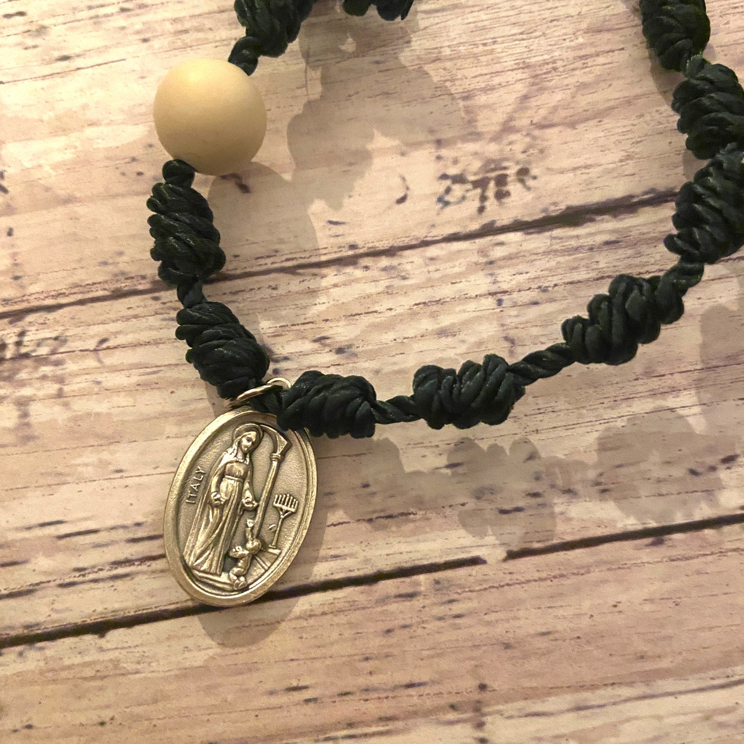 Saint Maximilian Kolbe Twine Rosary Bracelet