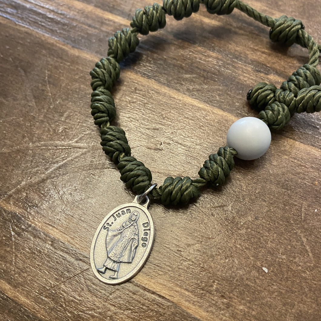 Saint Juan Diego Twine Rosary Bracelet