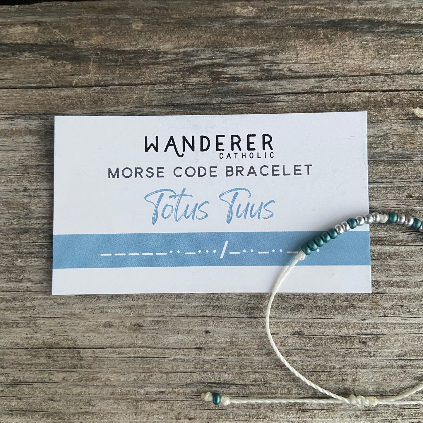 Totus Tuus Morse Code Bracelet